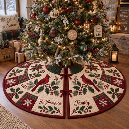 Chaotic Club Personalized Candy Quilt Christmas Tree Skirt