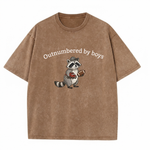 Chaoticclub Outnumbered By Boys Raccoon Washed T-Shirt