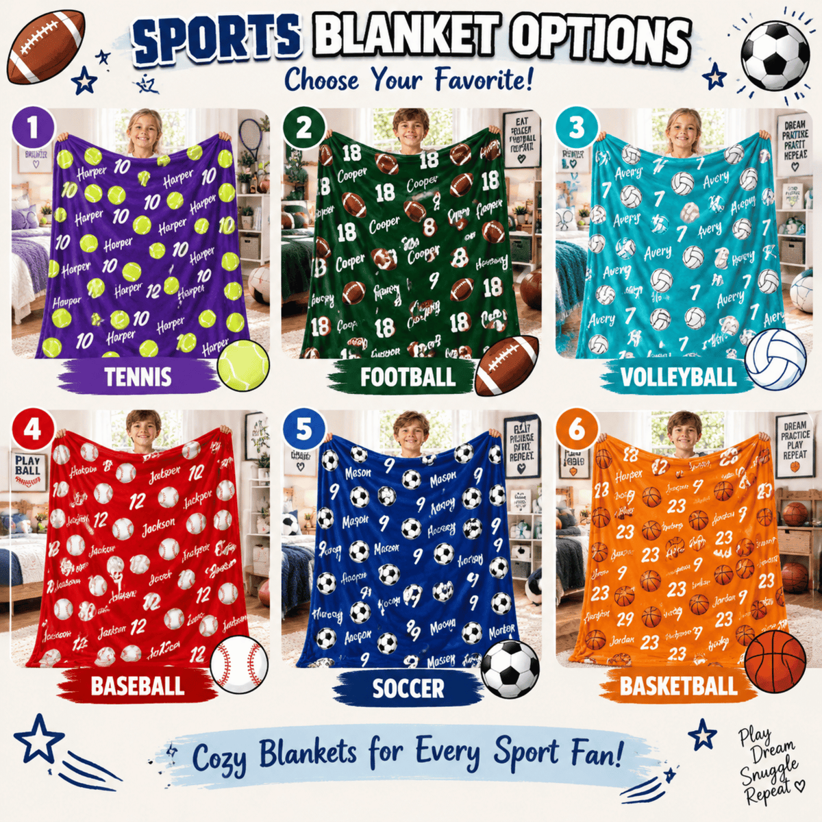 Chaotic Club Personalized Kids Sports Throw