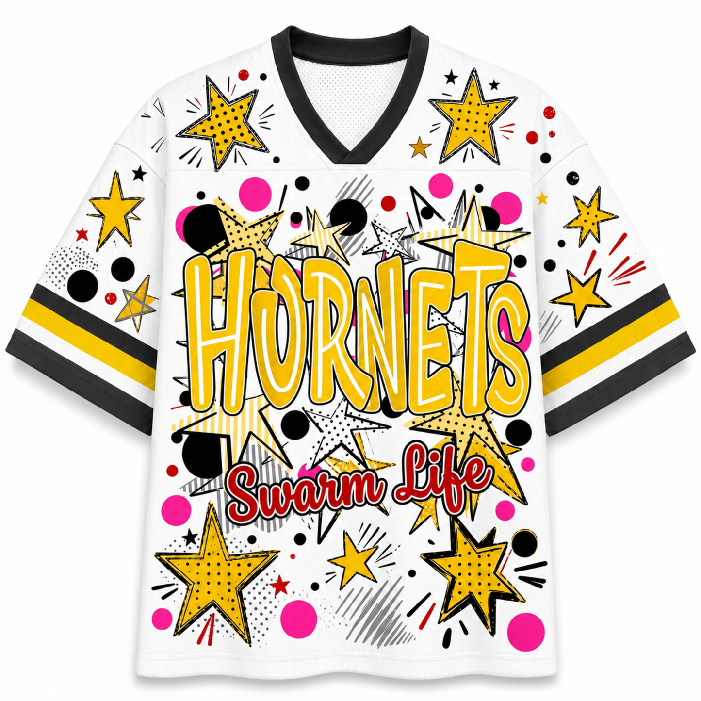ChaoticClub Mascot Neon School Name Floral Mesh Jersey