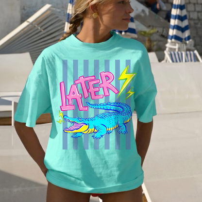 ChaoticClub Summer Later Crocodile Neon T-Shirt