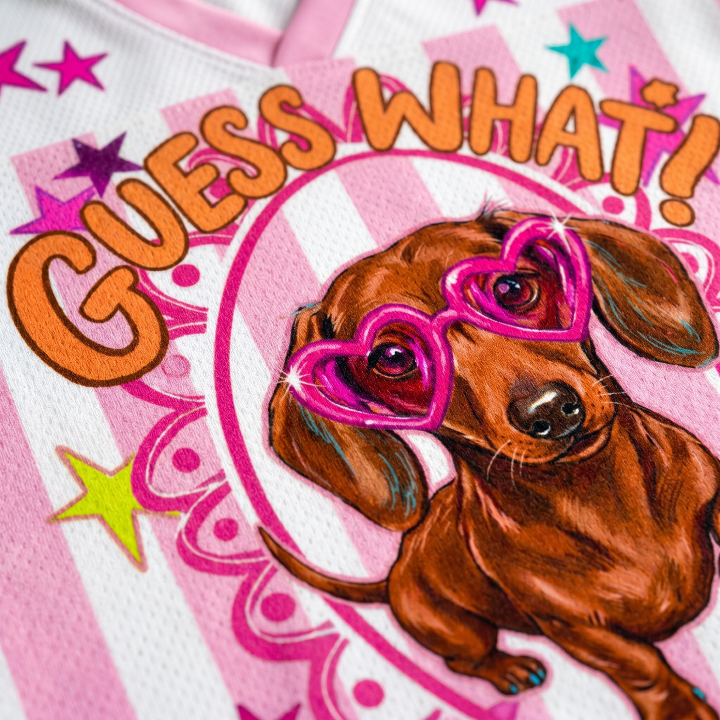 ChaoticClub Guess What Wiener Dachshund Mesh Jersey