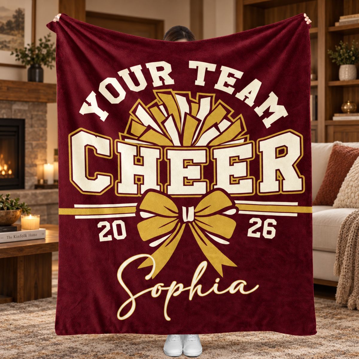 Chaotic Club Personalized Cheerleader Fleece Blanket