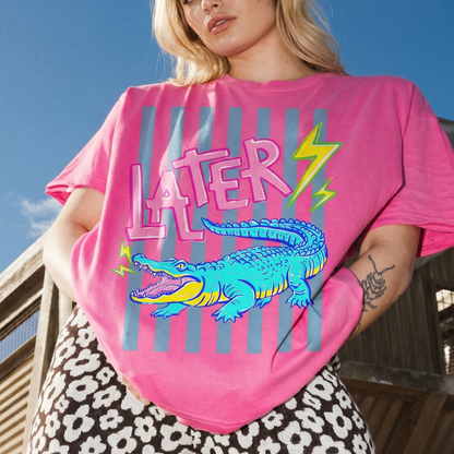 ChaoticClub Summer Later Crocodile Neon T-Shirt