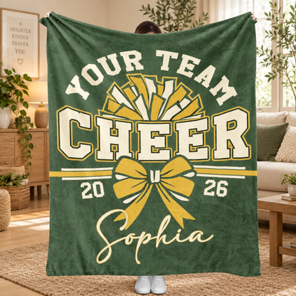 Chaotic Club Personalized Cheerleader Fleece Blanket