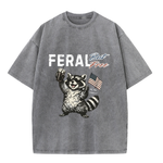 Chaoticclub 250th Feral Free Raccoon Washed T-Shirt