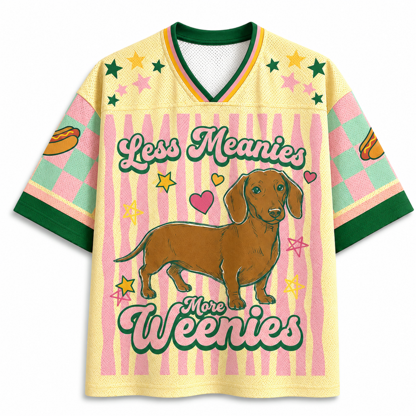 ChaoticClub Less Meanies More Weenies Dachshund Summer Mesh Jersey