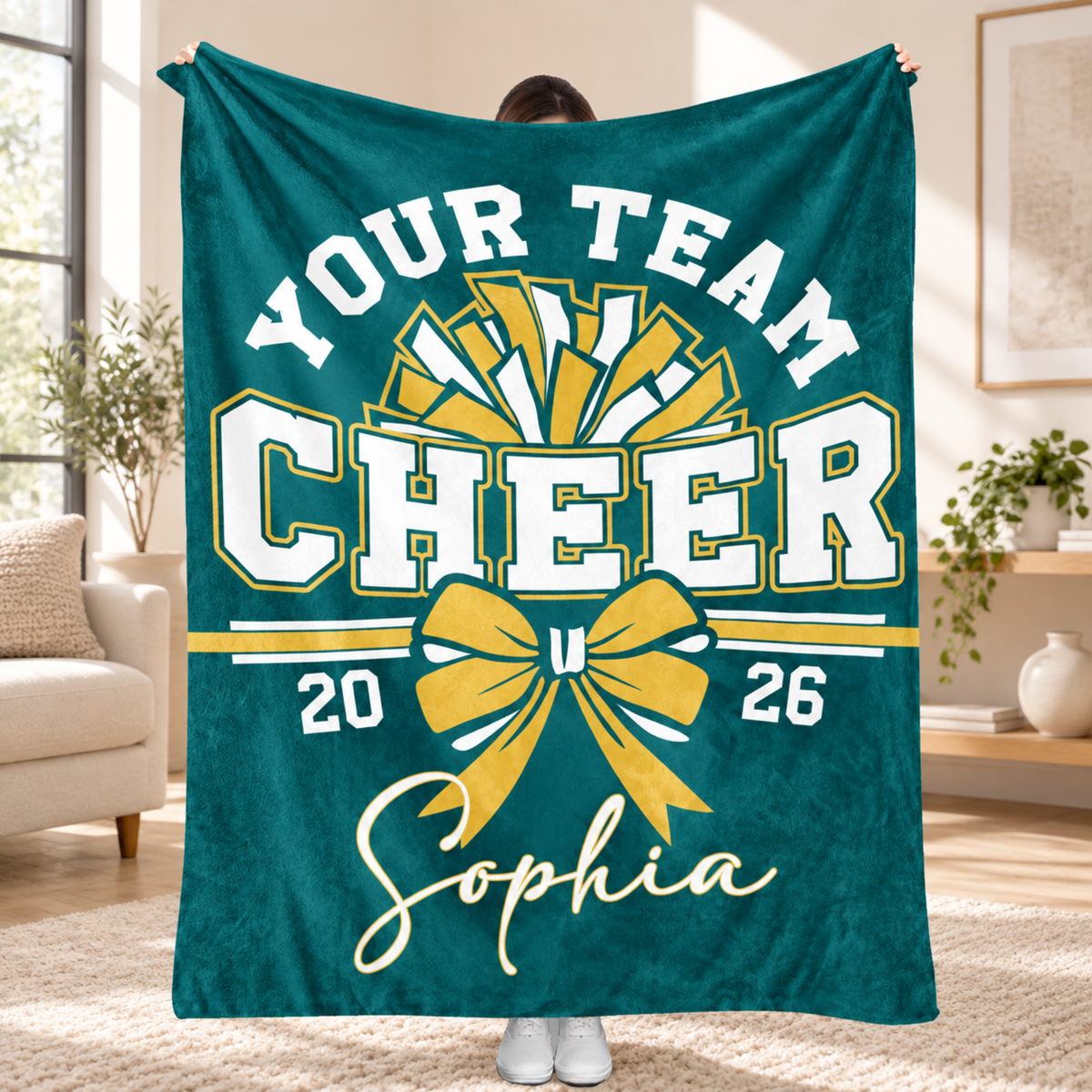 Chaotic Club Personalized Cheerleader Fleece Blanket