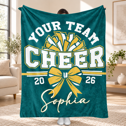 Chaotic Club Personalized Cheerleader Fleece Blanket