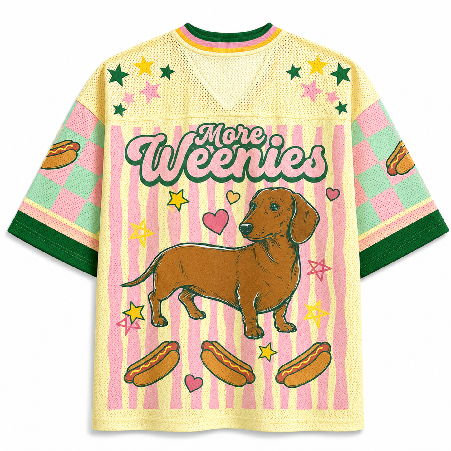 ChaoticClub Less Meanies More Weenies Dachshund Summer Mesh Jersey