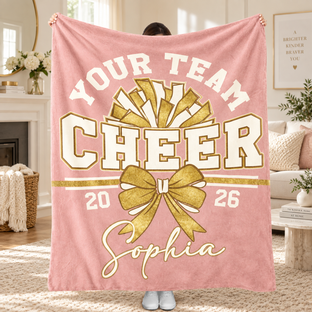 Chaotic Club Personalized Cheerleader Fleece Blanket
