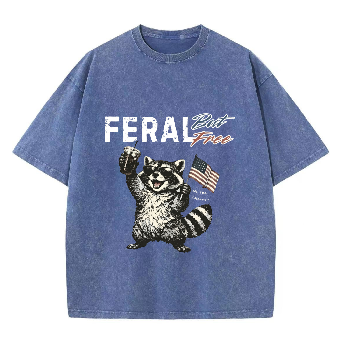 Chaoticclub 250th Feral Free Raccoon Washed T-Shirt
