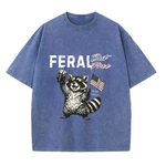 Chaoticclub 250th Feral Free Raccoon Washed T-Shirt