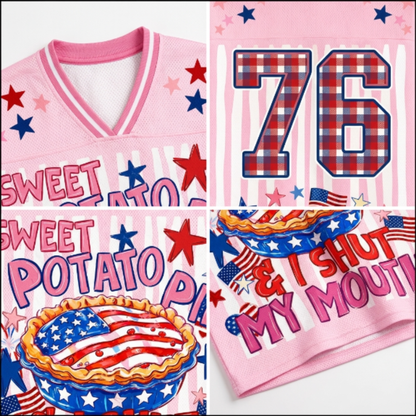 ChaoticClub Sweet Potato Pie & I Shut My Mouth Patriotic Mesh Jersey