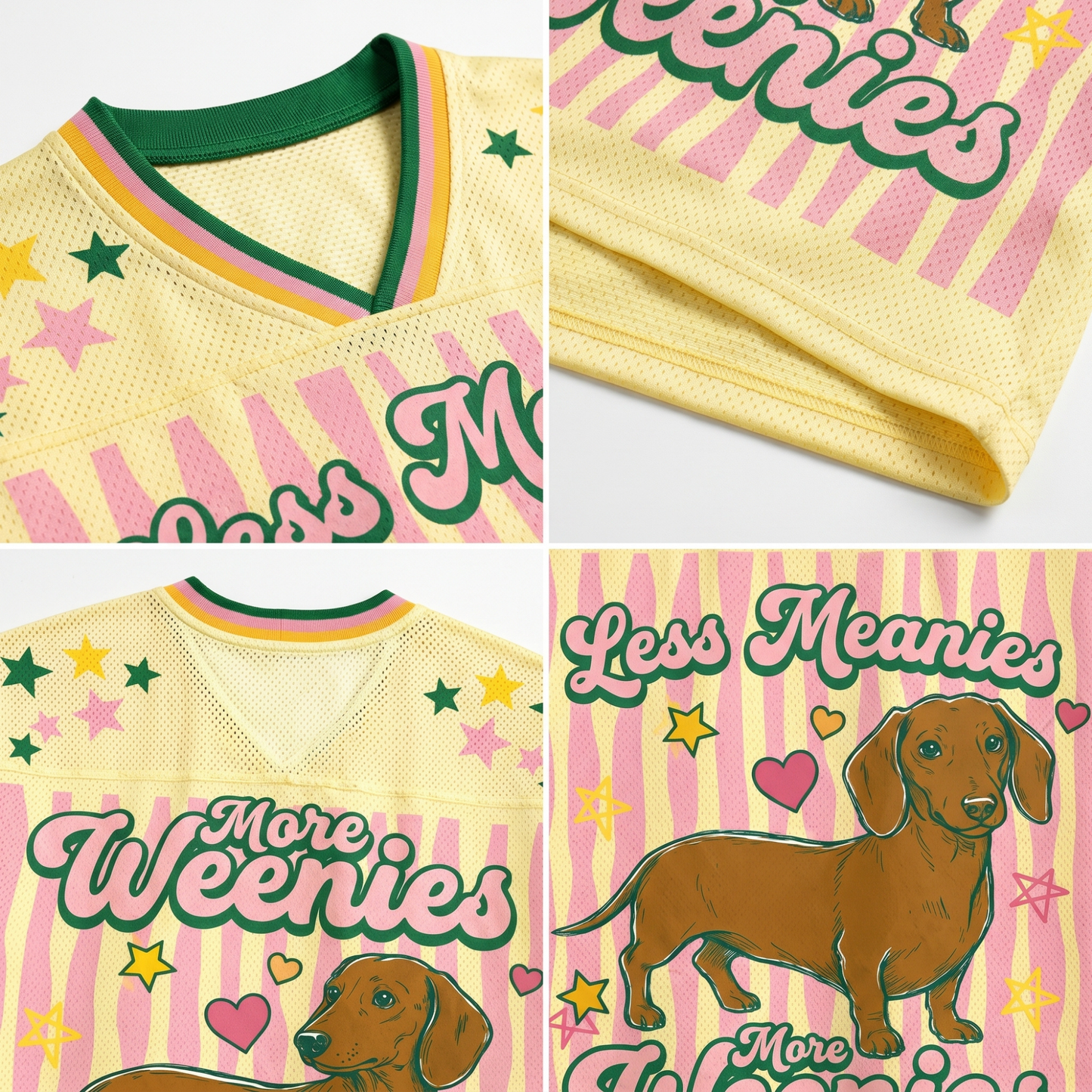 ChaoticClub Less Meanies More Weenies Dachshund Summer Mesh Jersey