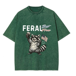 Chaoticclub 250th Feral Free Raccoon Washed T-Shirt