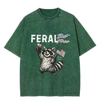 Chaoticclub 250th Feral Free Raccoon Washed T-Shirt
