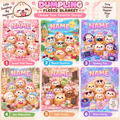 Chaotic Club Personalized Cute Dumpling Daily Life Fleece Blanket
