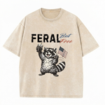 Chaoticclub 250th Feral Free Raccoon Washed T-Shirt