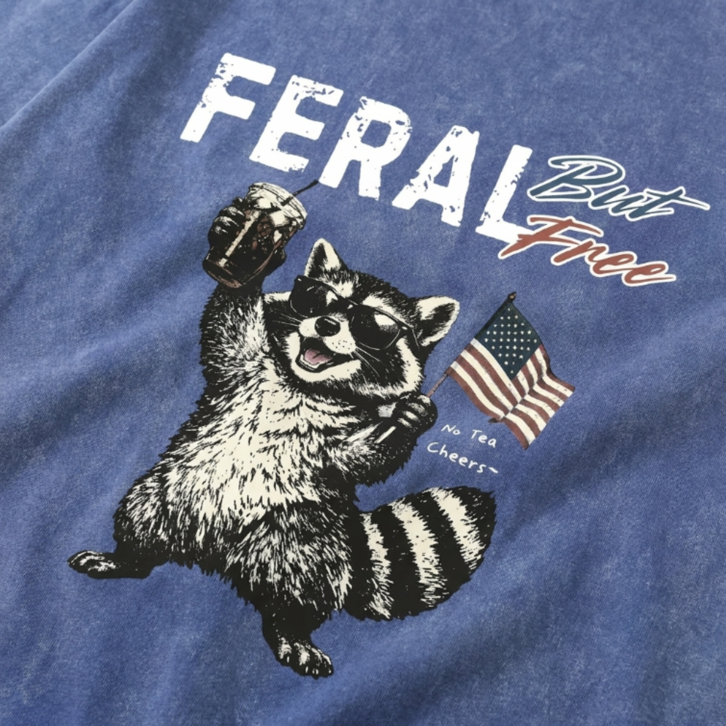 Chaoticclub 250th Feral Free Raccoon Washed T-Shirt