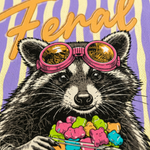 ChaoticClub Striped Raccoon Feral Eating Candy Summer Mesh Jersey