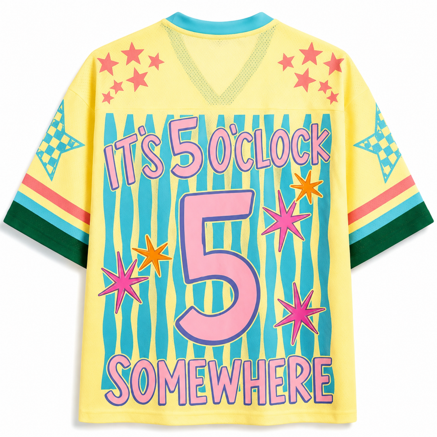 ChaoticClub It’s 5 o’clock Somewhere Leopard Summer Mesh Jersey