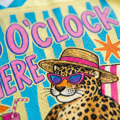 ChaoticClub It’s 5 o’clock Somewhere Leopard Summer Mesh Jersey