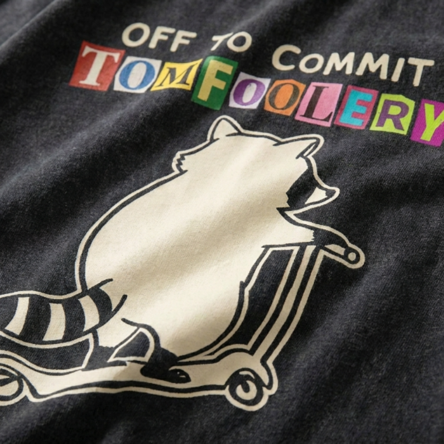 ChaoticClub Off To Commit Tomfoolery Raccoon Wash T-Shirt