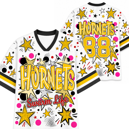 ChaoticClub Mascot Neon School Name Floral Mesh Jersey