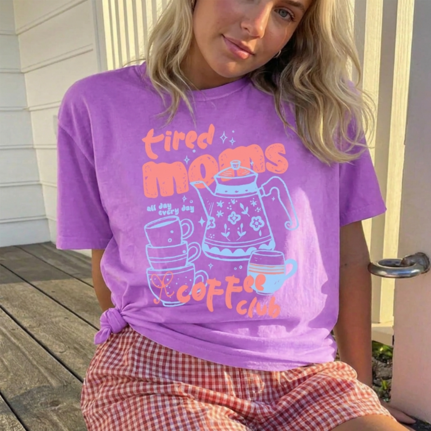 ChaoticClub Tired Moms Coffee Club T-shirt