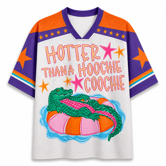 ChaoticClub Funny Gator Hotter Than Hoochie Coochie Mesh Jersey