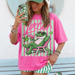 ChaoticClub Summer Later Crocodile Cocktail Neon T-Shirt