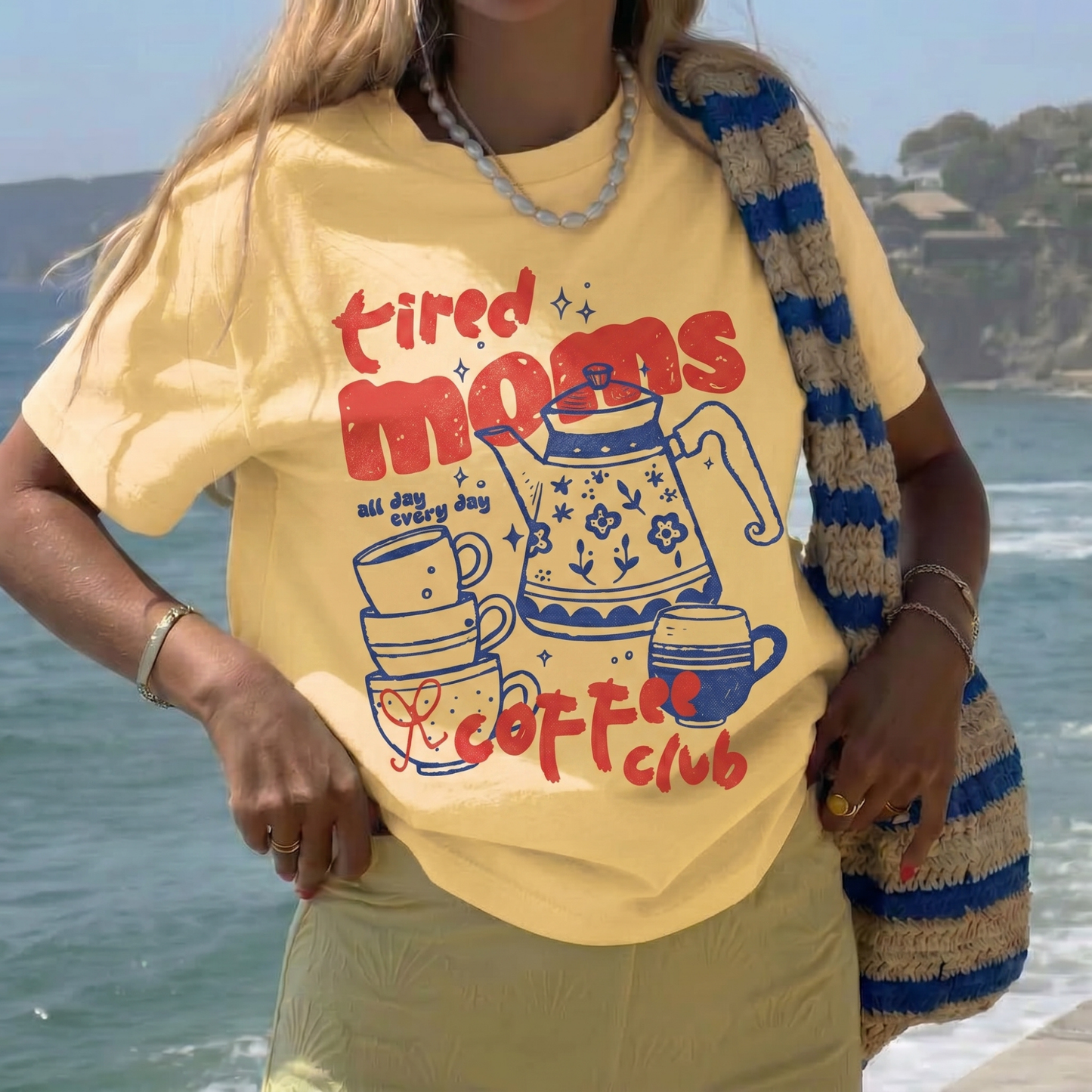 ChaoticClub Tired Moms Coffee Club T-shirt