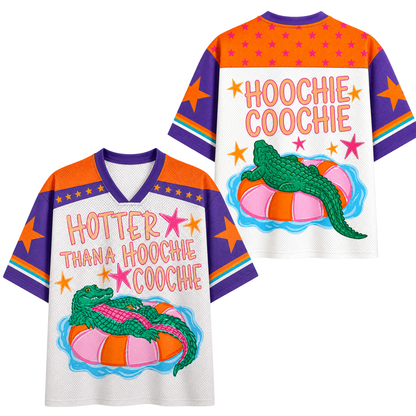 ChaoticClub Funny Gator Hotter Than Hoochie Coochie Mesh Jersey