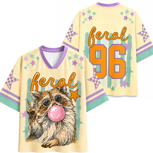 ChaoticClub Feral Summer Striped Raccoon Mesh Jersey