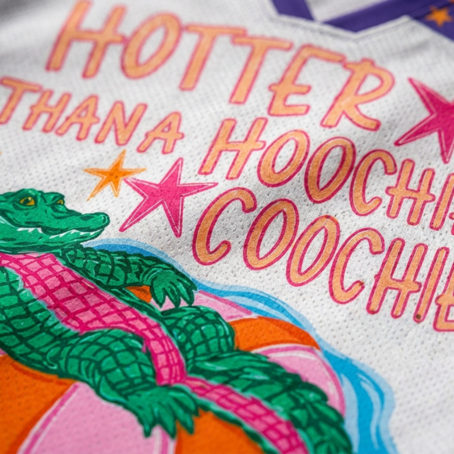 ChaoticClub Funny Gator Hotter Than Hoochie Coochie Mesh Jersey
