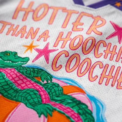 ChaoticClub Funny Gator Hotter Than Hoochie Coochie Mesh Jersey