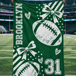 Chaotic Club Personalized Football Coquette Fleece Blanket