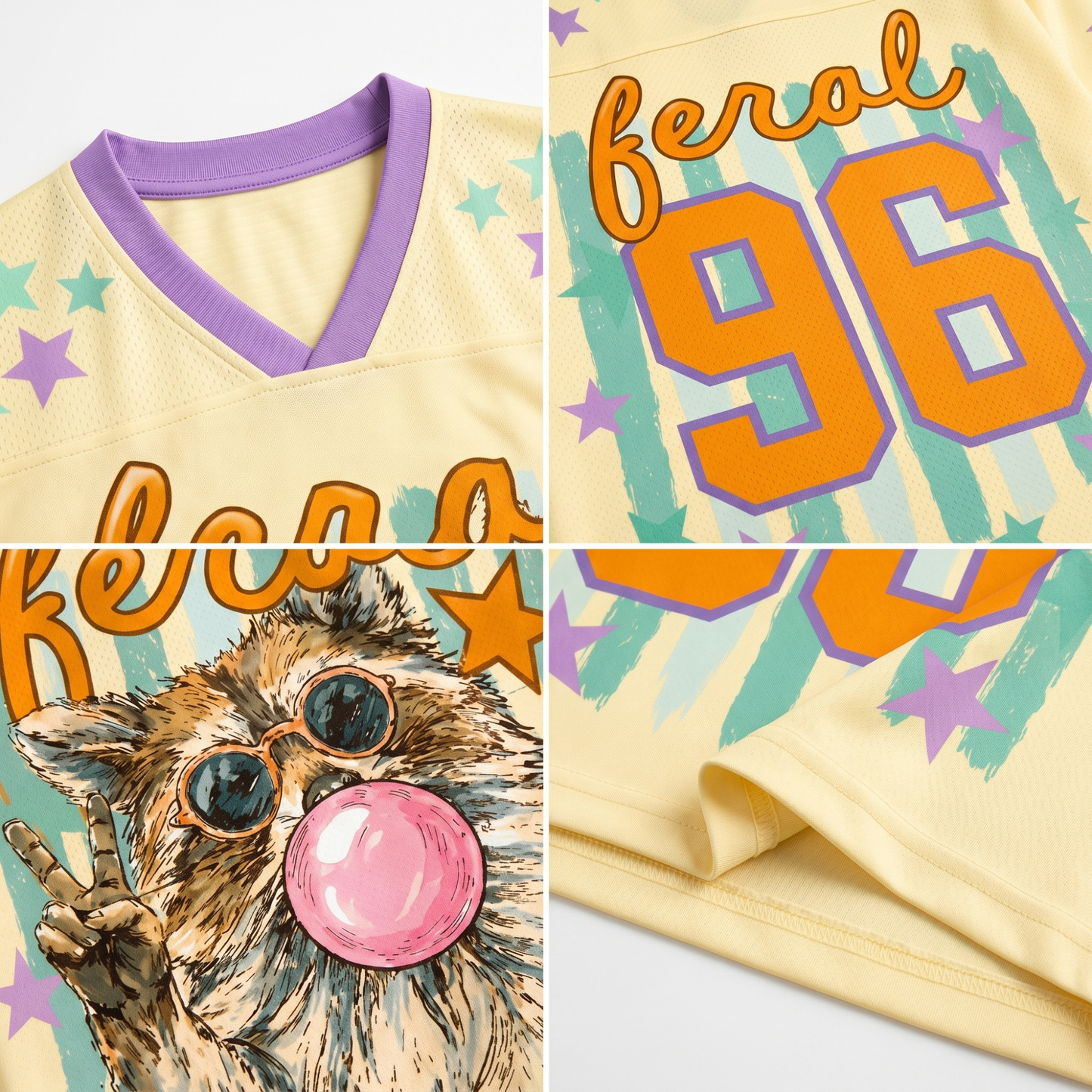 Chaotic Club Feral Summer Striped Raccoon Mesh Jersey
