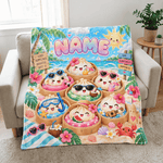 Chaotic Club Personalized Cute Dumpling Daily Life Fleece Blanket