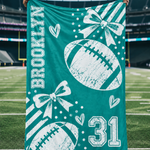 Chaotic Club Personalized Football Coquette Fleece Blanket