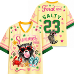 ChaoticClub Feral and Salty Bubble Gum Raccoon Summer Mesh Jersey