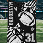 Chaotic Club Personalized Football Coquette Fleece Blanket