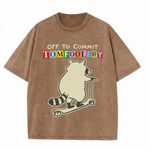 ChaoticClub Off To Commit Tomfoolery Raccoon Wash T-Shirt