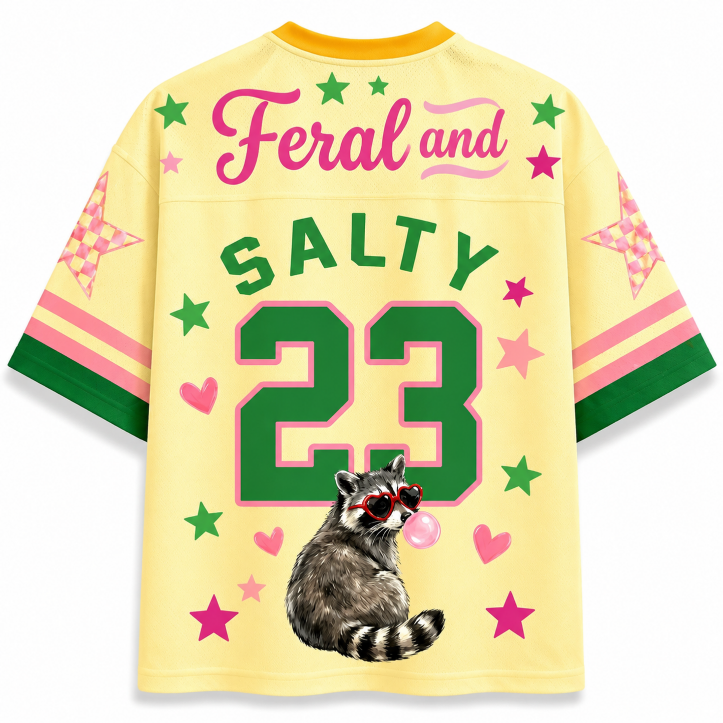ChaoticClub Feral and Salty Bubble Gum Raccoon Summer Mesh Jersey