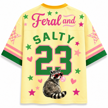 ChaoticClub Feral and Salty Bubble Gum Raccoon Summer Mesh Jersey