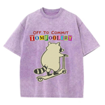 ChaoticClub Off To Commit Tomfoolery Raccoon Wash T-Shirt