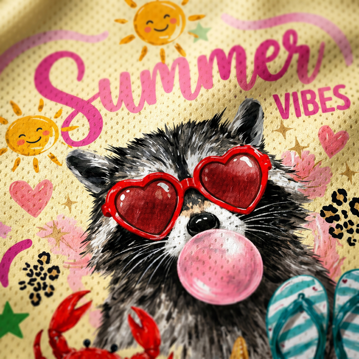 ChaoticClub Feral and Salty Bubble Gum Raccoon Summer Mesh Jersey