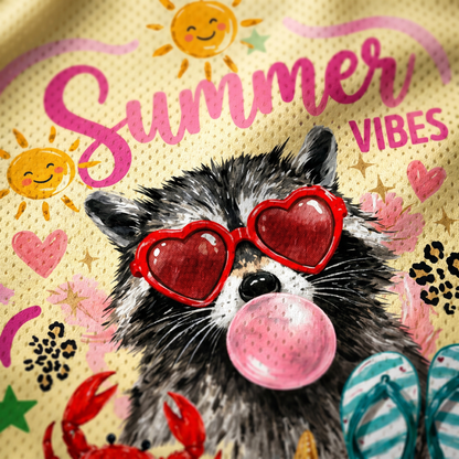 ChaoticClub Feral and Salty Bubble Gum Raccoon Summer Mesh Jersey