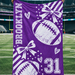 Chaotic Club Personalized Football Coquette Fleece Blanket